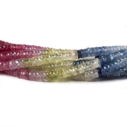 4mm Ruby & Fancy Sapphire faceted rondelle beads 18 inch 325 pieces AA (ONLINE ORDER ONLY)