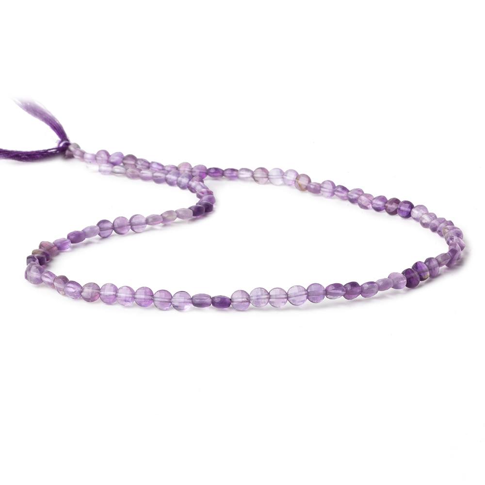 4mm Shaded Amethyst checkerboard calibrated faceted coins 12.5 inch 85 beads AAA (ONLINE ORDER ONLY)