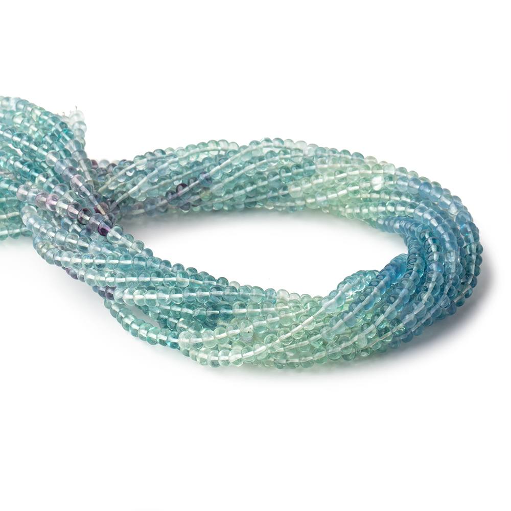 4mm Shaded Fluorite Plain Rondelle Beads 12.75 inch 113 pieces (ONLINE ORDER ONLY)