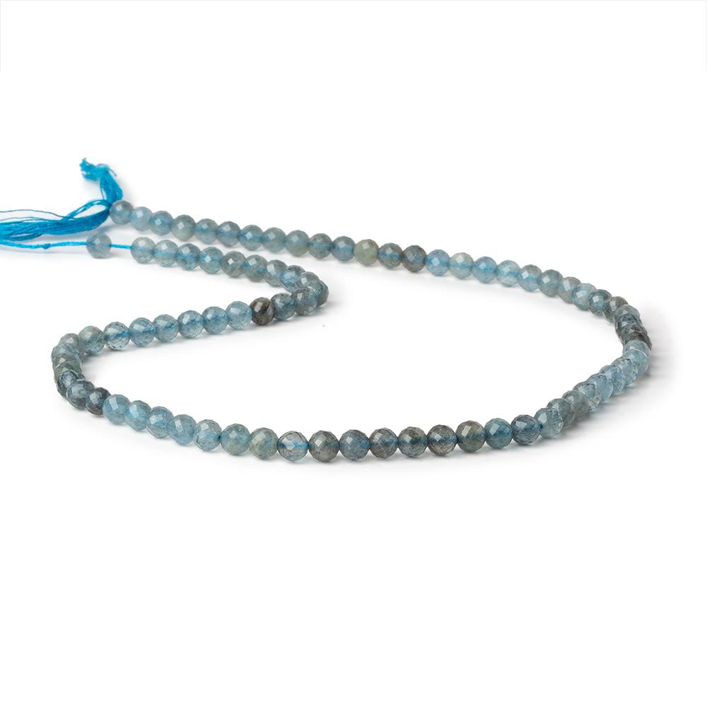 4mm Shaded Moss Aquamarine micro faceted round beads 13 inch 81 pieces (ONLINE ORDER ONLY)