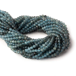 4mm Shaded Moss Aquamarine micro faceted round beads 13 inch 81 pieces (ONLINE ORDER ONLY)