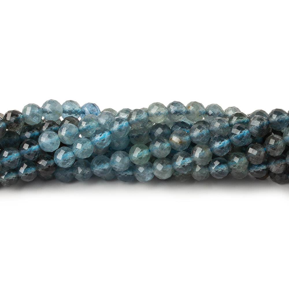 4mm Shaded Moss Aquamarine micro faceted round beads 13 inch 81 pieces (ONLINE ORDER ONLY)