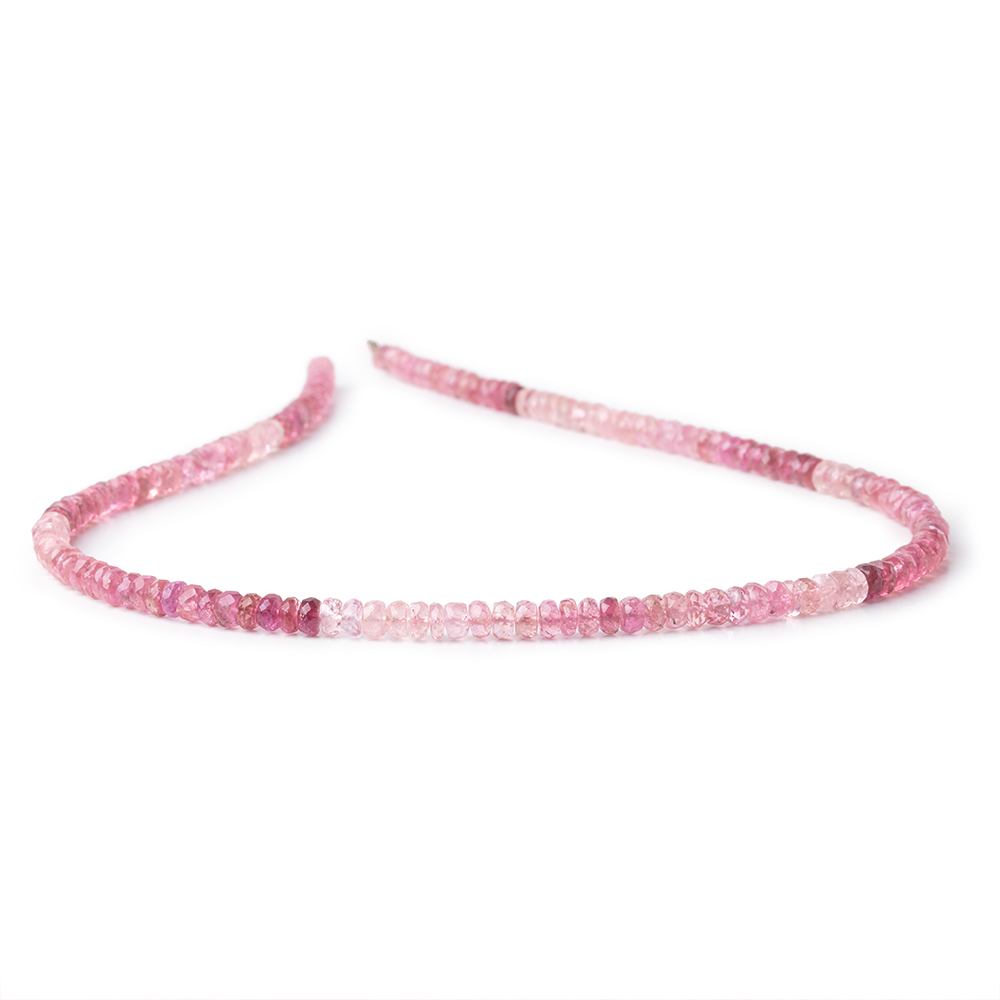 4mm Shaded Pink Tourmaline Faceted Rondelle 14 inch 154 Beads AA (ONLINE ORDER ONLY)