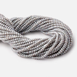 4mm Silver Center Drilled Button Freshwater Pearls 15.5 inch 142 Beads AA (ONLINE ORDER ONLY)