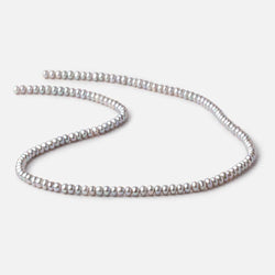 4mm Silver Center Drilled Button Freshwater Pearls 15.5 inch 142 Beads AA (ONLINE ORDER ONLY)