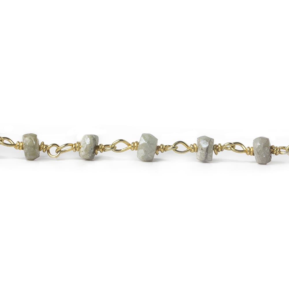 4mm Mystic Sapphire faceted rondelle Vermeil Chain by the foot 36 pieces (ONLINE ORDER ONLY)