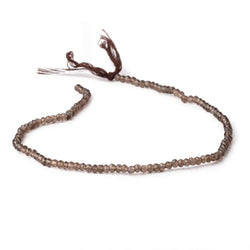 4mm Smoky Quartz Faceted Rondelle Beads 12.5 inch 108 pieces (ONLINE ORDER ONLY)