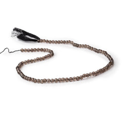4mm Smoky Quartz Hand Faceted Round Beads 14 inch 96 pieces (ONLINE ORDER ONLY)