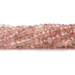 4mm Strawberry Quartz Faceted Rondelle 16 inch 164 pieces AA (ONLINE ORDER ONLY)