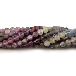 4mm Umba Sapphire Checkerboard Calibrated Faceted Coins 12 inch 87 pieces AAA (ONLINE ORDER ONLY)