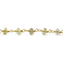 4mm Whiskey Quartz faceted rondelle Vermeil Chain sold by the foot 37 pieces (ONLINE ORDER ONLY)