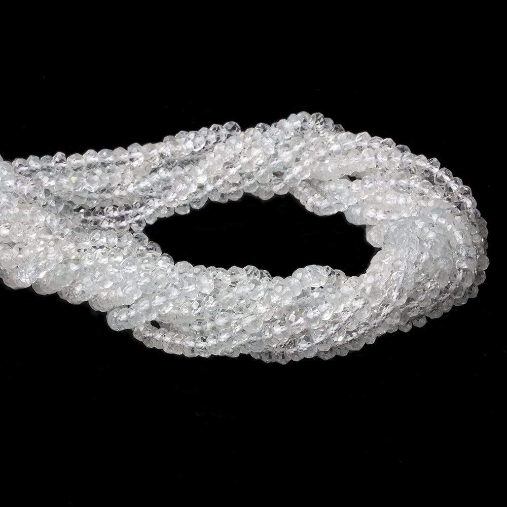 4mm White Topaz Faceted Rondelle Beads 13 inch 107 pieces (ONLINE ORDER ONLY)