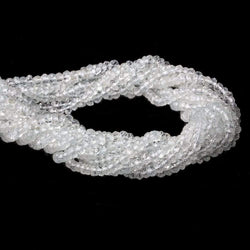 4mm White Topaz Faceted Rondelle Beads 13 inch 107 pieces (ONLINE ORDER ONLY)