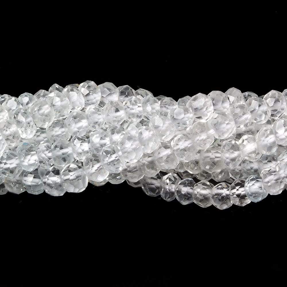 4mm White Topaz Faceted Rondelle Beads 13 inch 107 pieces (ONLINE ORDER ONLY)