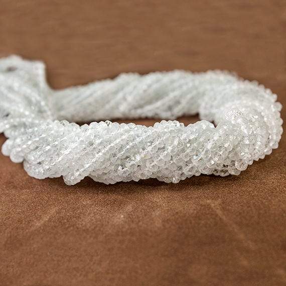 4mm White Topaz Faceted Rondelle Beads 13 inch 115 pieces (ONLINE ORDER ONLY)