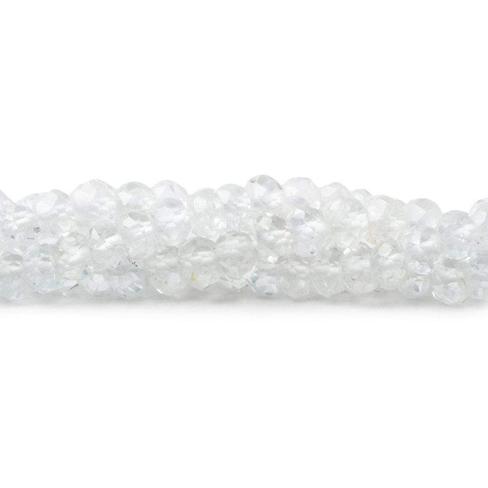 4mm White Topaz Faceted Rondelle Beads 13 inch 115 pieces (ONLINE ORDER ONLY)