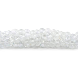 4mm White Topaz Faceted Rondelle Beads 13 inch 115 pieces (ONLINE ORDER ONLY)