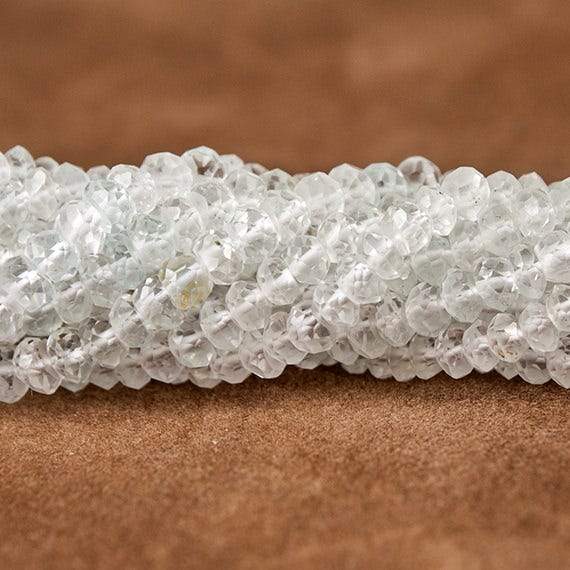 4mm White Topaz Faceted Rondelle Beads 13 inch 115 pieces (ONLINE ORDER ONLY)