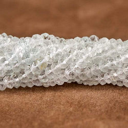 4mm White Topaz Faceted Rondelle Beads 13 inch 115 pieces (ONLINE ORDER ONLY)