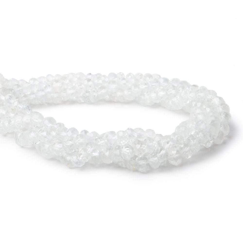 4mm White Topaz Faceted Rondelle Beads 13 inch 115 pieces (ONLINE ORDER ONLY)