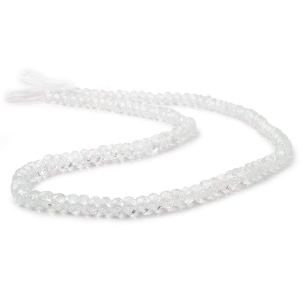 4mm White Topaz Faceted Rondelle Beads 13 inch 115 pieces (ONLINE ORDER ONLY)