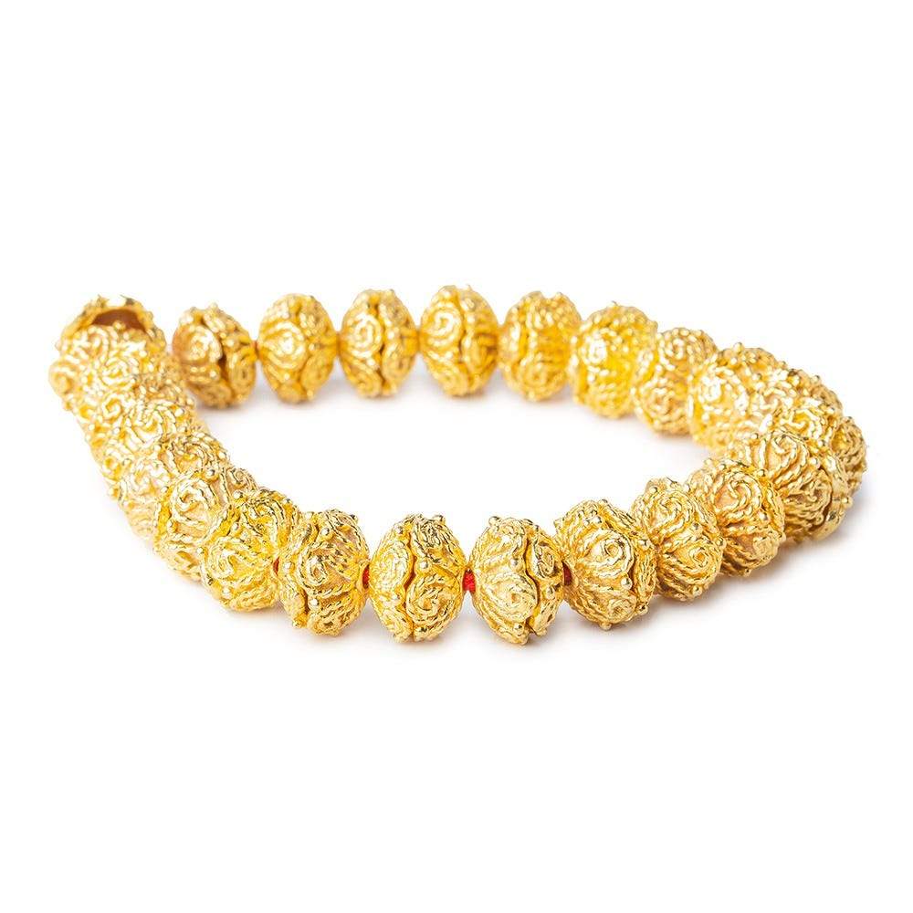 4x11x11mm 22kt Gold Plated Copper Twisted Rope Bead Cap 8 inch 48 pieces (ONLINE ORDER ONLY)