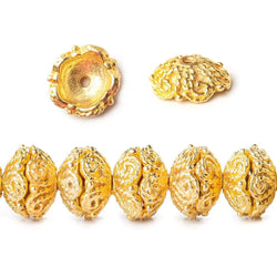 4x11x11mm 22kt Gold Plated Copper Twisted Rope Bead Cap 8 inch 48 pieces (ONLINE ORDER ONLY)