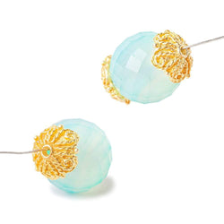 4x11x11mm 22kt Gold Plated Copper Twisted Rope Bead Cap 8 inch 48 pieces (ONLINE ORDER ONLY)