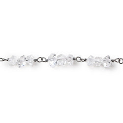 4x2-5x4mm Double Terminated Quartz Crystals on Black Gold .925 Chain by the Foot (ONLINE ORDER ONLY)