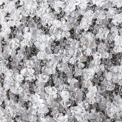 4x2-5x4mm Double Terminated Quartz Crystals on Black Gold .925 Chain by the Foot (ONLINE ORDER ONLY)