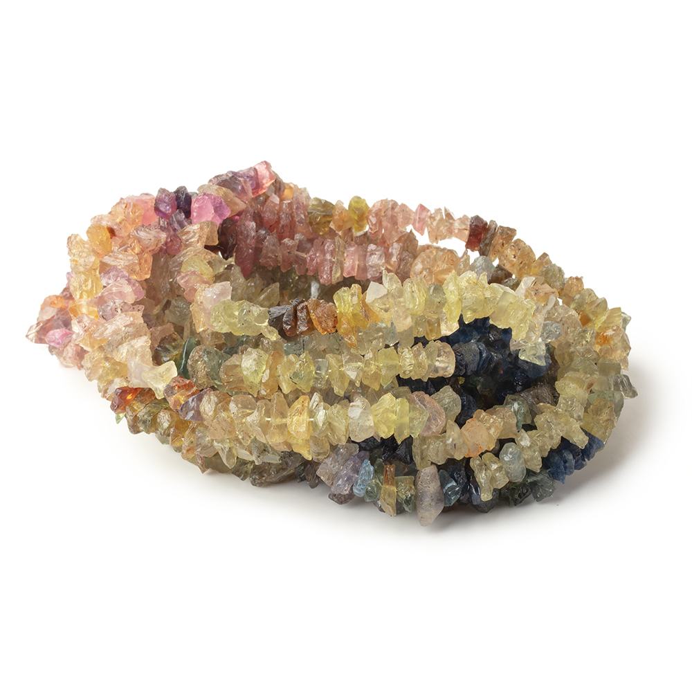 4x2-6x3mm Multi Color Sapphire Raw Crystal Beads 17.5 inch 138 pieces (ONLINE ORDER ONLY)