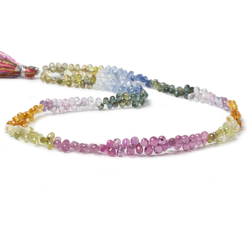 4x2.5-5x3.5mm Fancy Sapphire & Ruby Faceted Tear Drops 16 inch 250 beads AA (ONLINE ORDER ONLY)