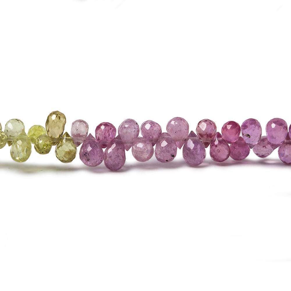 4x2.5-5x3.5mm Fancy Sapphire & Ruby Faceted Tear Drops 16 inch 250 beads AA (ONLINE ORDER ONLY)