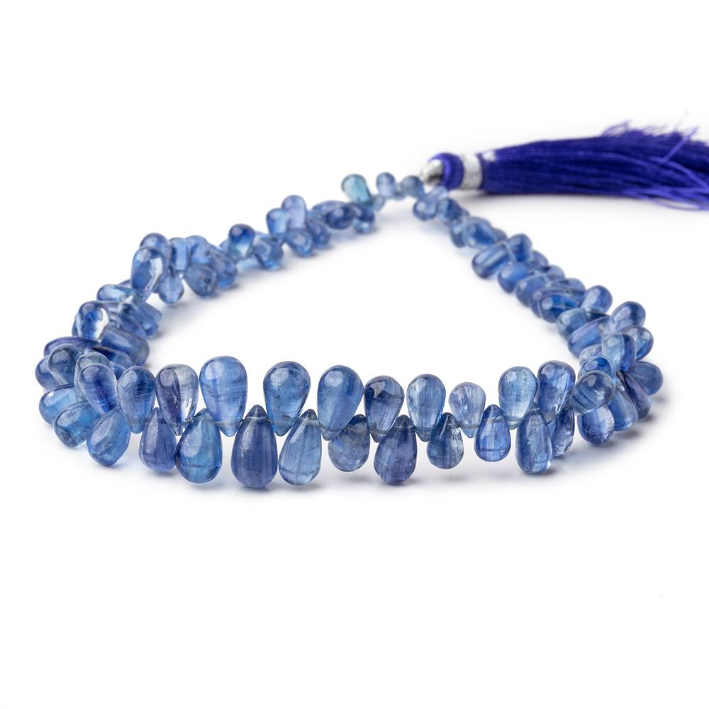4x3-10x5mm Kyanite Plain Tear Drop Beads 10 inch 99 pieces AA (ONLINE ORDER ONLY)