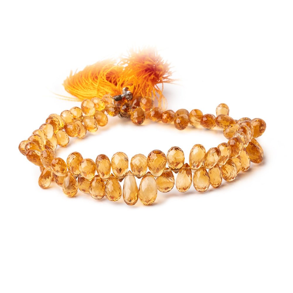 4x3-10x6mm Madeira Citrine Faceted Tear Drop Beads 8 inch 82 pieces (ONLINE ORDER ONLY)