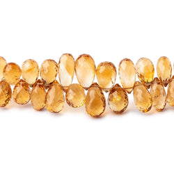 4x3-10x6mm Madeira Citrine Faceted Tear Drop Beads 8 inch 82 pieces (ONLINE ORDER ONLY)