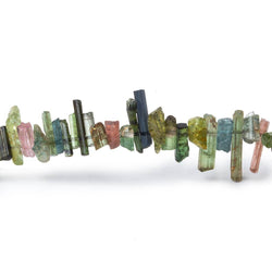 4x3-12x3mm Multi-Color Tourmaline Top Drill Natural Crystals 7 inch 95 beads (ONLINE ORDER ONLY)