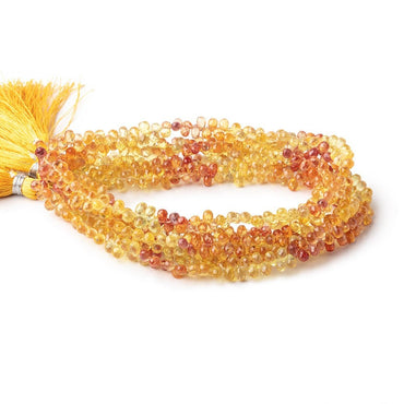 4x3-5.5x4mm Orange & Yellow Fancy Sapphire Faceted Tear Drops 17 inch 250 pieces AA (ONLINE ORDER ONLY)