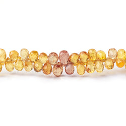 4x3-5.5x4mm Orange & Yellow Fancy Sapphire Faceted Tear Drops 17 inch 250 pieces AA (ONLINE ORDER ONLY)