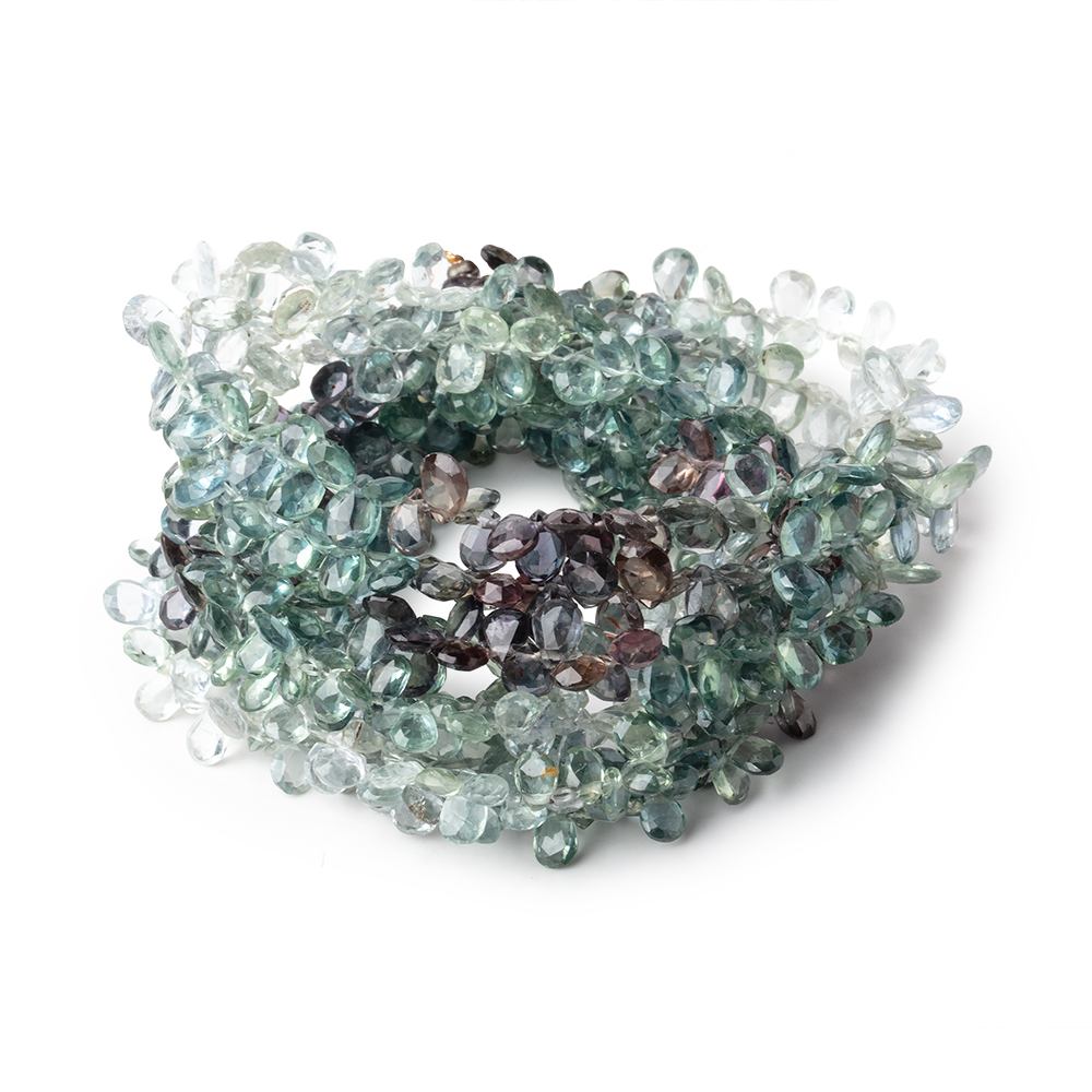 4x3-5x3.5mm Multi Color Sapphire Faceted Pear Beads 16 inch 230 pieces (ONLINE ORDER ONLY)