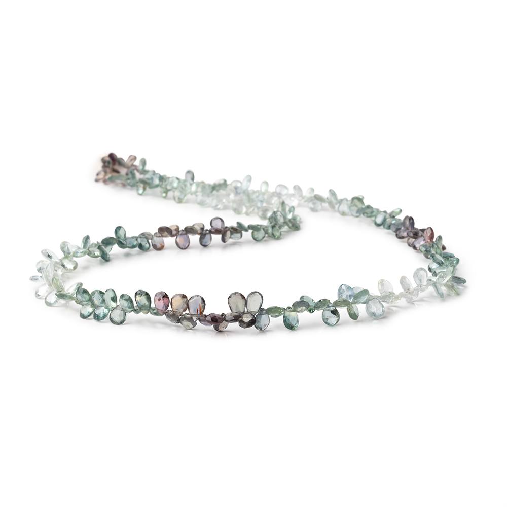 4x3-5x3.5mm Multi Color Sapphire Faceted Pear Beads 16 inch 230 pieces (ONLINE ORDER ONLY)