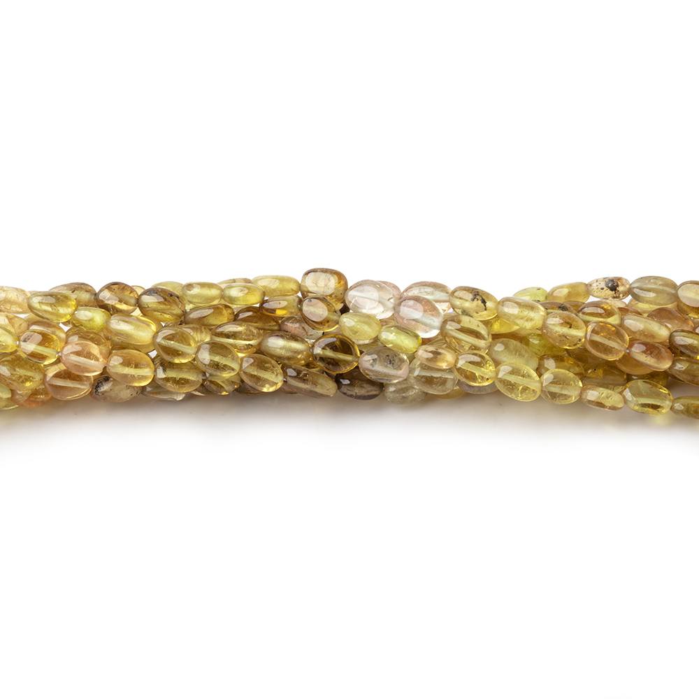 4x3-5x3.5mm Yellow Tourmaline Plain Oval Beads 16 inch 86 pieces AA (ONLINE ORDER ONLY)
