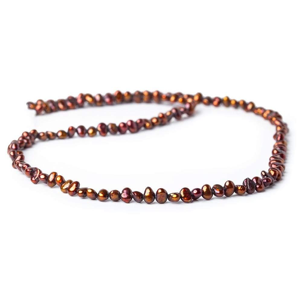 4x3-5x3mm Copper Side Drilled Baroque Freshwater Pearl 15 inch 116 pcs (ONLINE ORDER ONLY)