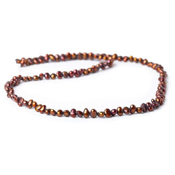 4x3-5x3mm Copper Side Drilled Baroque Freshwater Pearl 15 inch 116 pcs (ONLINE ORDER ONLY)