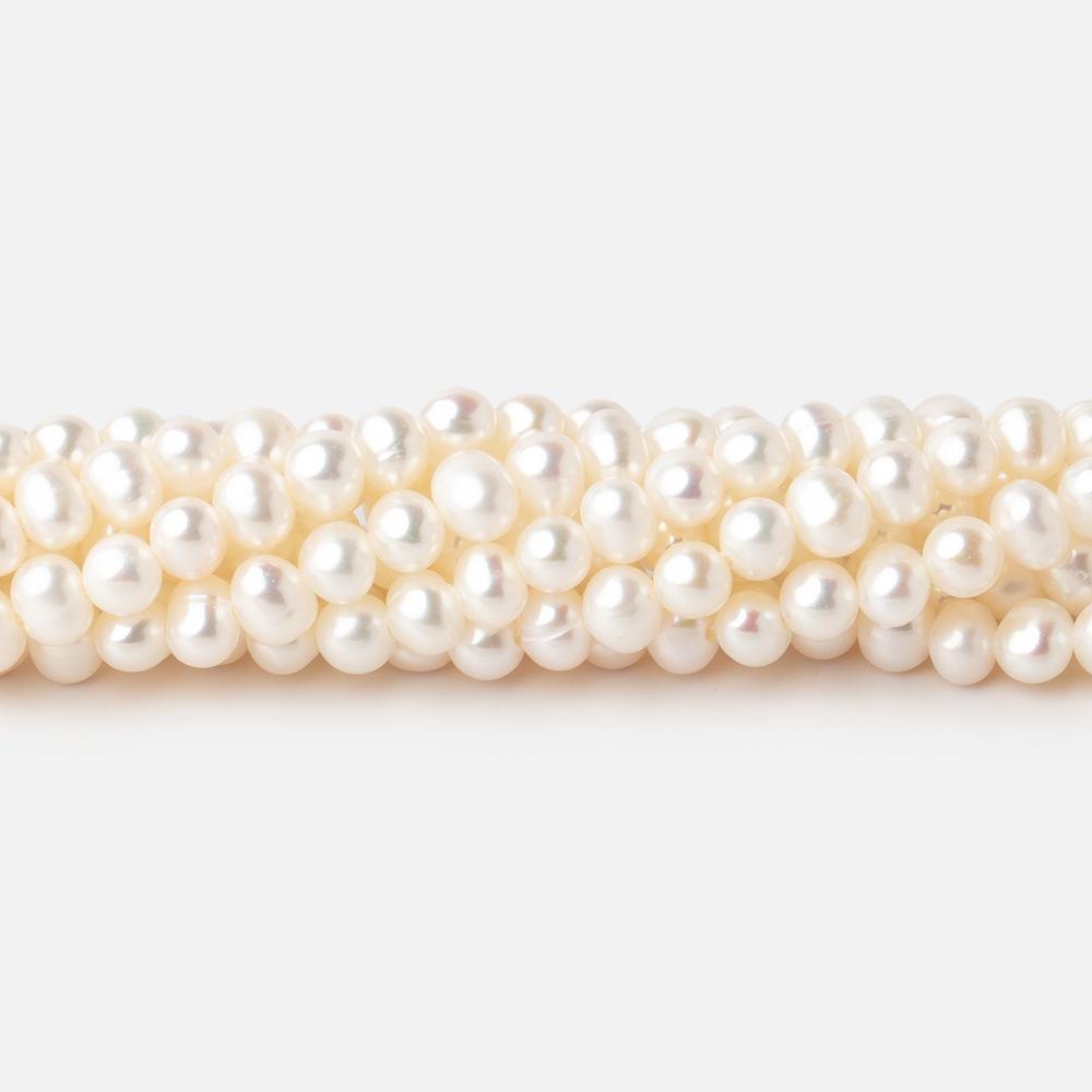 3-4mm Creamy White Off Round Freshwater Pearls 15 inch 106 pieces (ONLINE ORDER ONLY)