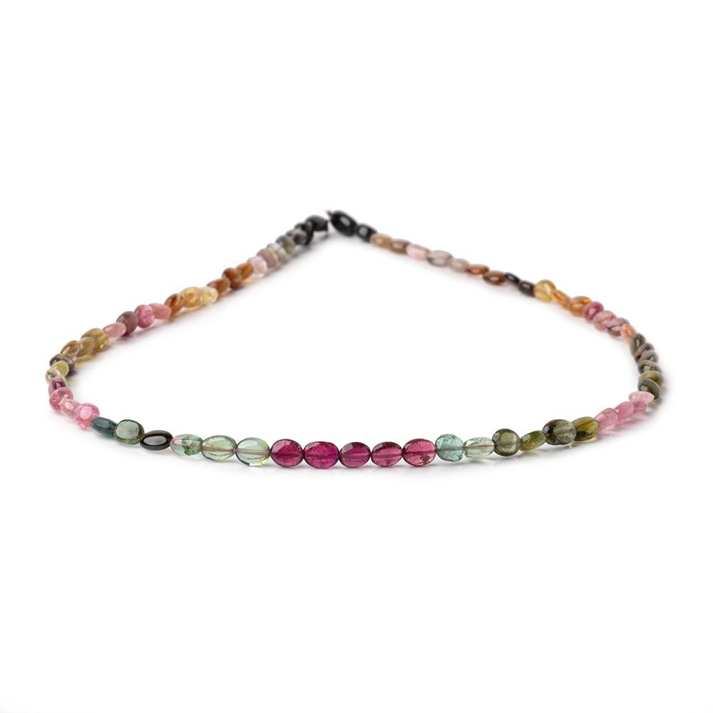 4x3-5x4mm Multi Color Tourmaline Plain Oval Beads 14 inch 72 pieces (ONLINE ORDER ONLY)
