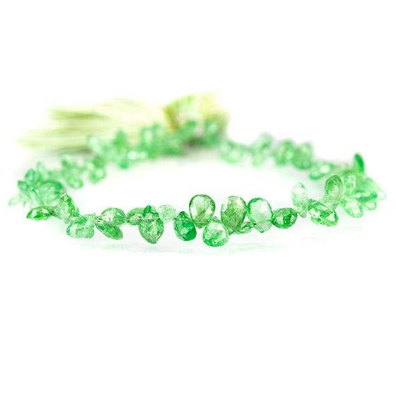 4x3-5x4mm Tsavorite Garnet Faceted Pear beads 8 inch 80 beads (ONLINE ORDER ONLY)