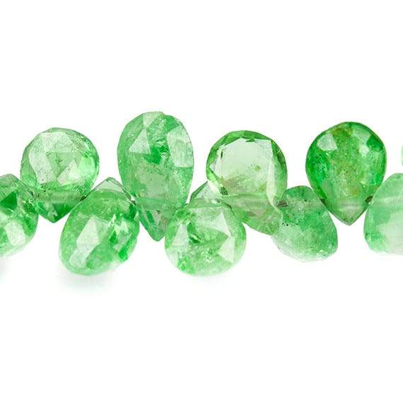 4x3-5x4mm Tsavorite Garnet Faceted Pear beads 8 inch 80 beads (ONLINE ORDER ONLY)