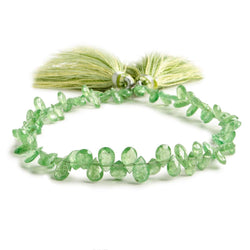 4x3-5x4mm Tsavorite Garnet Faceted Pear beads 8 inch 80 beads (ONLINE ORDER ONLY)