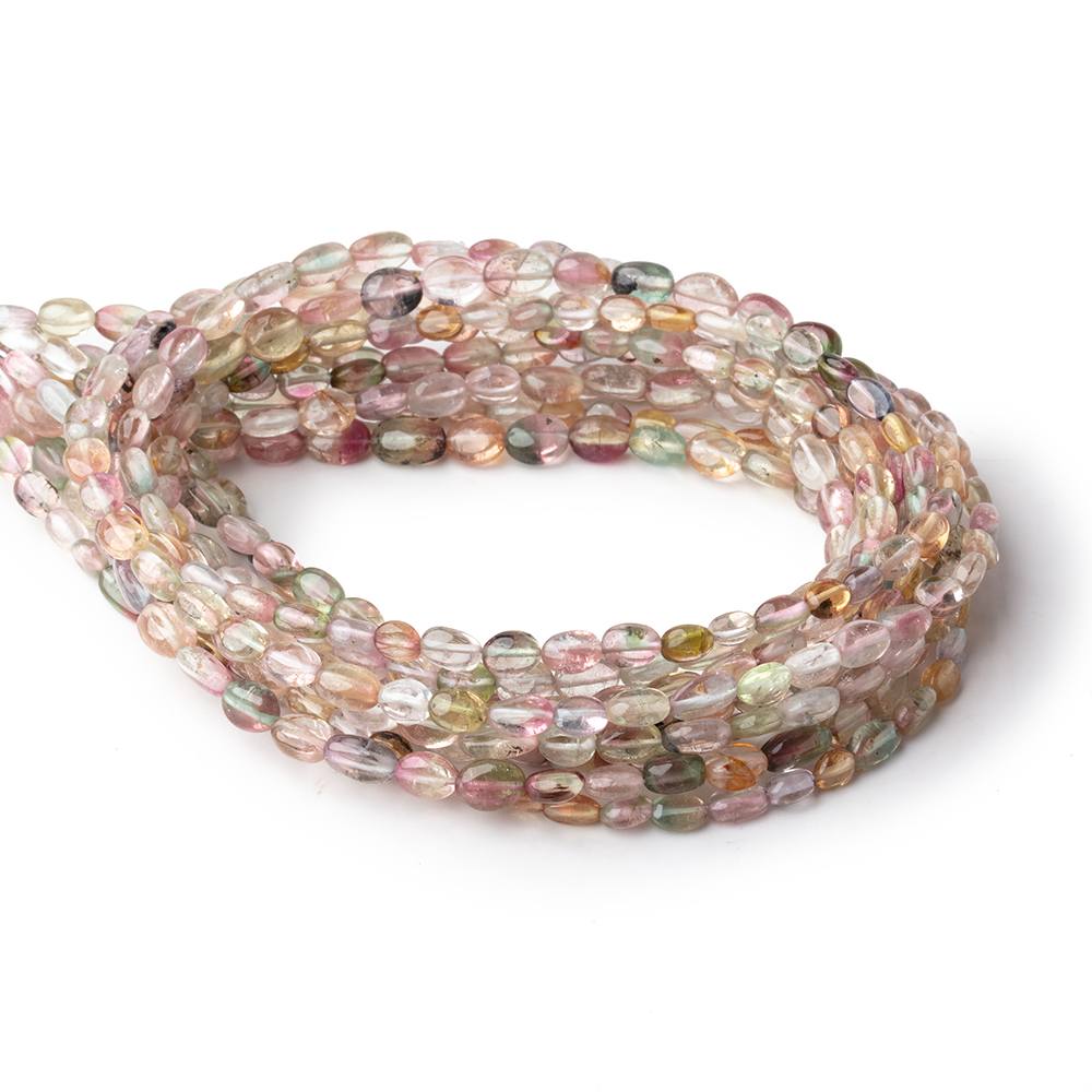 4x3-6x3.5mm Multi Color Tourmaline Plain Oval Beads 16 inch 72 pieces AA (ONLINE ORDER ONLY)